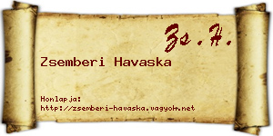 Zsemberi Havaska névjegykártya